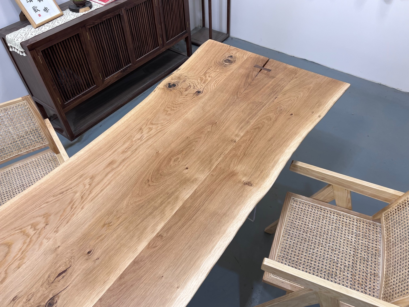 01841386号 橡木实木大板 自然边 250*86*5-小木