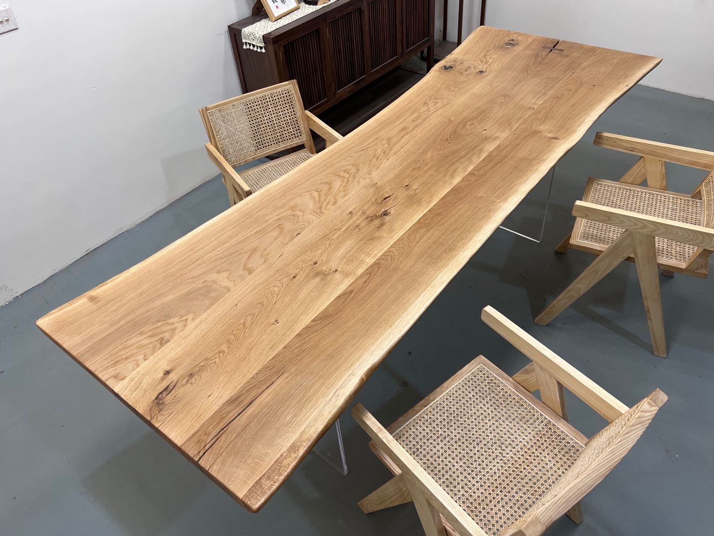 01841386号 橡木实木大板 自然边 250*86*5-小木